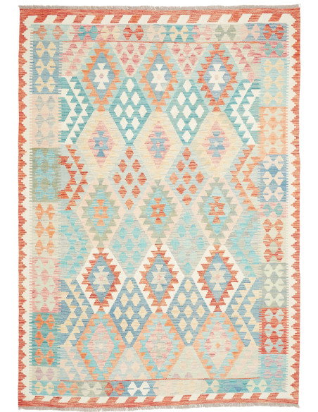 Tappeto Kilim Afghanistan 179x248 Azzurro Coral