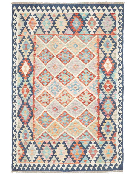 Tappeto Kilim Afghanistan 160x241 Blu Chiaro Ar
