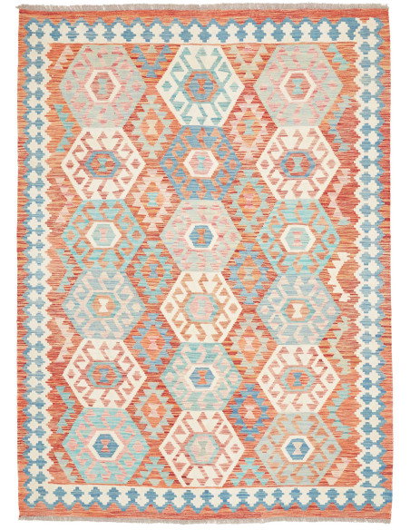 Tappeto Kilim Afghanistan 177x242 Terracotta Bl