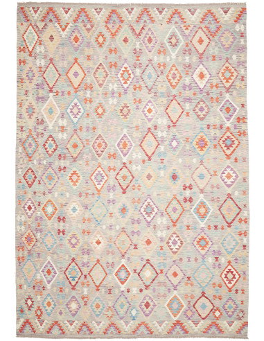 Tappeto Kilim Afghanistan 250x362 Grigio-beige