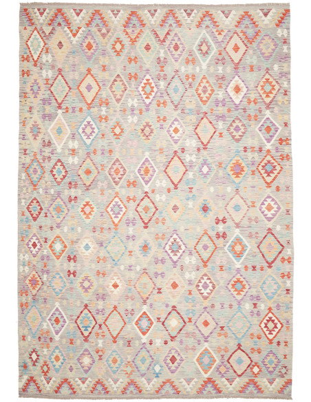Tappeto Kilim Afghanistan 250x362 Grigio-beige