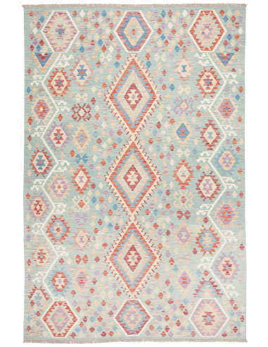 Tappeto Kilim Afghanistan 199x300 Azzurro Acqua