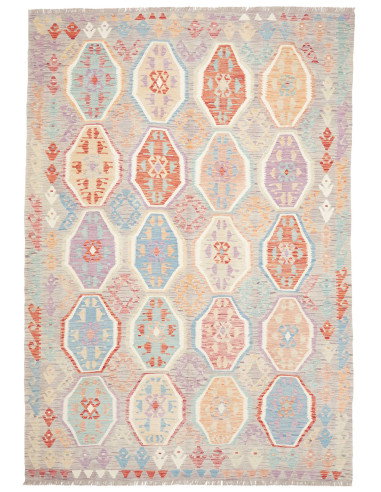 Tappeto Kilim Afghanistan 202x298 Grigio Chiaro