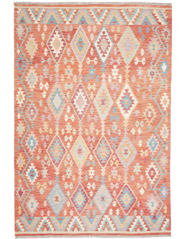 Rug Kilim Afghanistan 201x298 Coral Orange Ligh