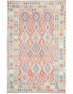 Rug Kilim Afghanistan 196x304 Sage Green Coral