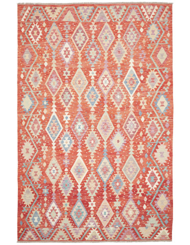 Tappeto Kilim Afghanistan 204x315 Rosso Mattone