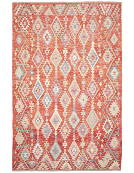 Tappeto Kilim Afghanistan 204x315 Rosso Mattone