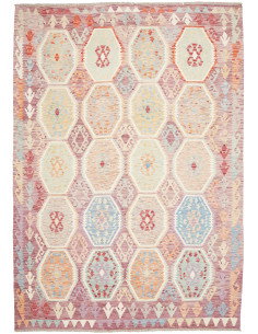 Tappeto Kilim Afghanistan 210x296 Malva Pastell