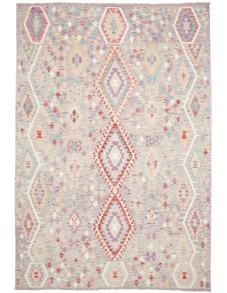 Rug Kilim Afghanistan 203x301 Grey-lilac Turquo