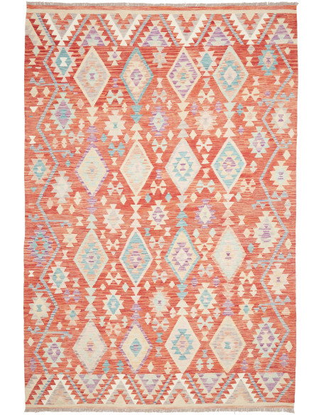 Tappeto Kilim Afghanistan 200x300 Arancio Terra