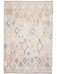 Tappeto Kilim Afghanistan 200x295 Grigio Lilla