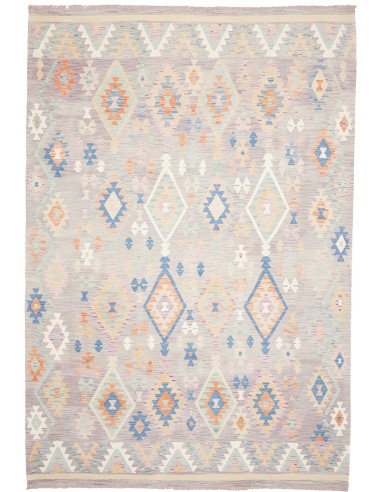 Rug Kilim Afghanistan 200x295 Lilac Grey Pastel