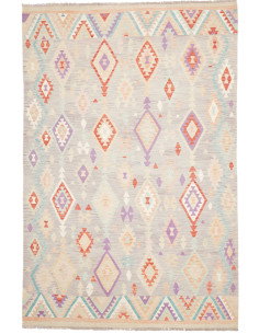 Tappeto Kilim Afghanistan 200x304 Grigio Tenue