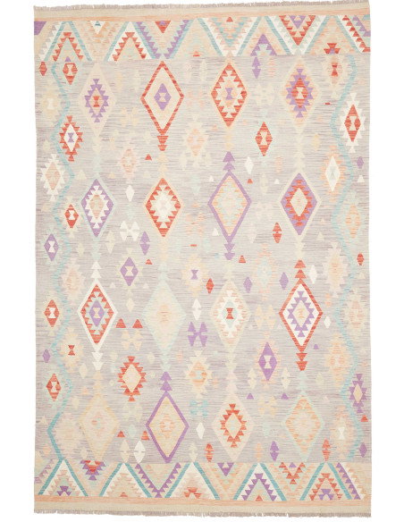 Tappeto Kilim Afghanistan 200x304 Grigio Tenue