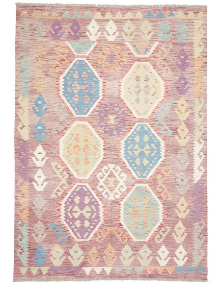Tappeto Kilim Afghanistan 172x248 Rosa Antico A