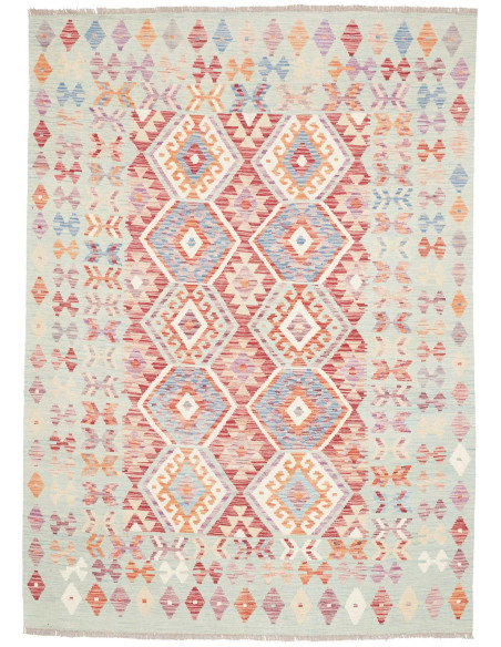 Tappeto Kilim Afghanistan 168x235 Azzurro Menta