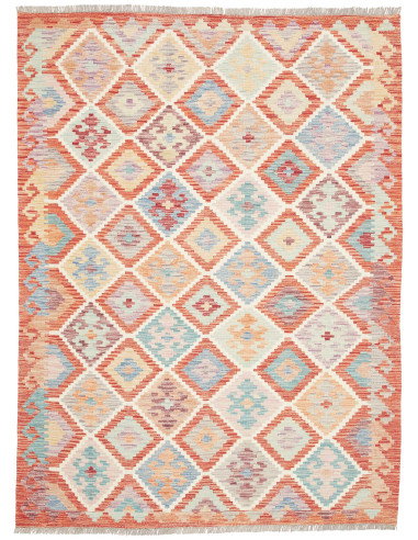 Tappeto Kilim Afghanistan 150x204 Arancione Mul