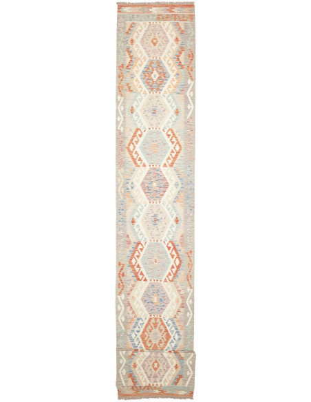 Tappeto Kilim Afghanistan 83x636 Grigio Chiaro