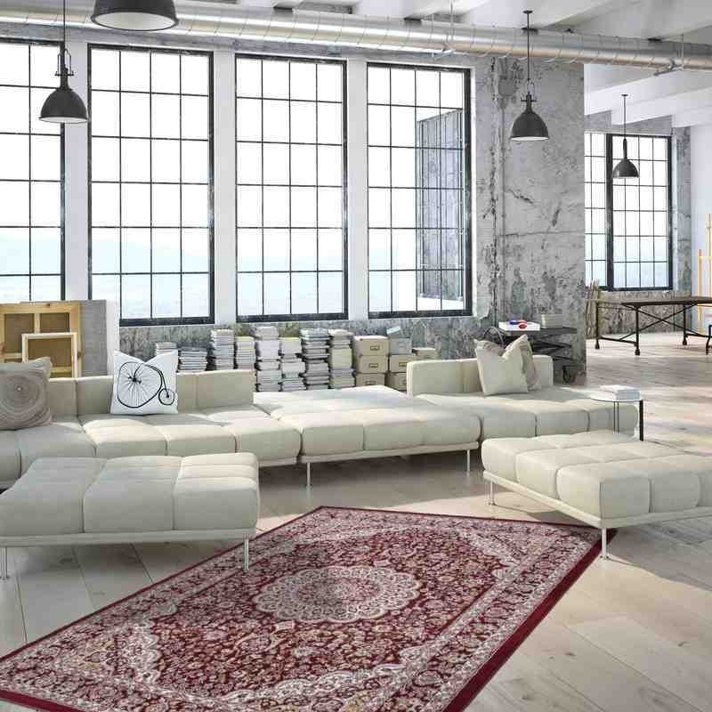 tappeto moderno classico saudi arabia medina rosso