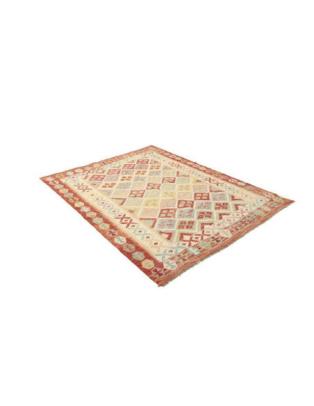 Kilim 157x195 Cm Kilim Afgano. Lana Cardata A Mano (ordito