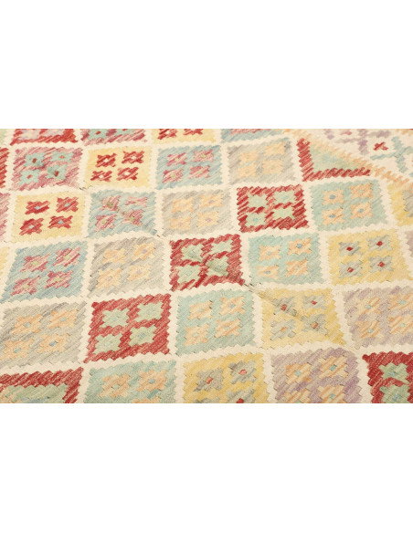 Kilim 157x195 Cm Kilim Afgano. Lana Cardata A Mano (ordito