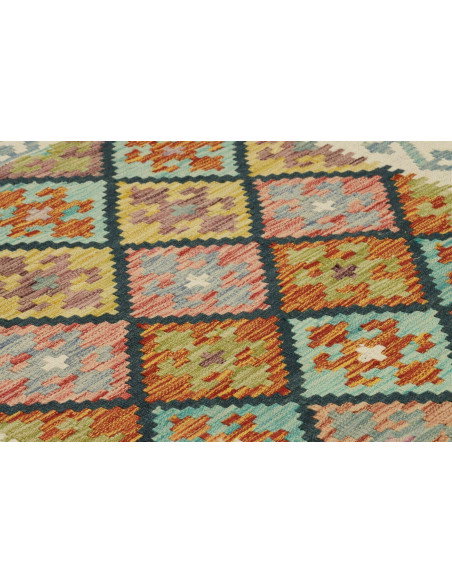 Kilim 99x200 Cm Kilim Afghanistan Lana Cardata A Mano Cotone