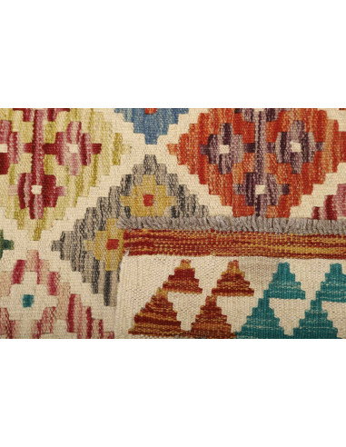 Kilim 100x150 Cm Kilim Afghano Lana Cardata A Mano Cotone