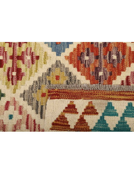Kilim 100x150 Cm Kilim Afghano Lana Cardata A Mano Cotone