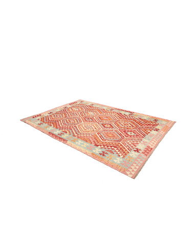 Kilim 197x282 Cm Kilim Afgano, Lana Cardata A Mano (ordito