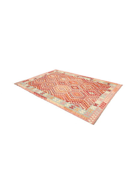 Kilim 197x282 Cm Kilim Afgano, Lana Cardata A Mano (ordito