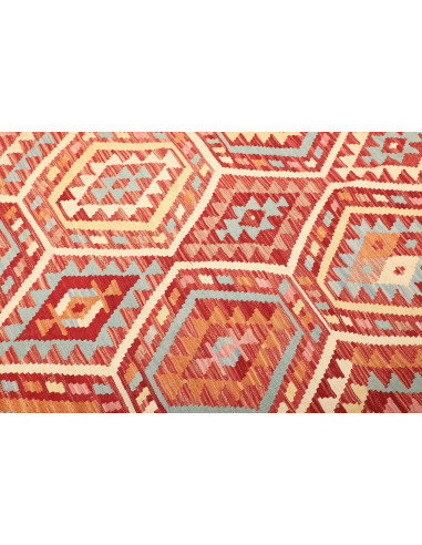 Kilim 197x282 Cm Kilim Afgano, Lana Cardata A Mano (ordito