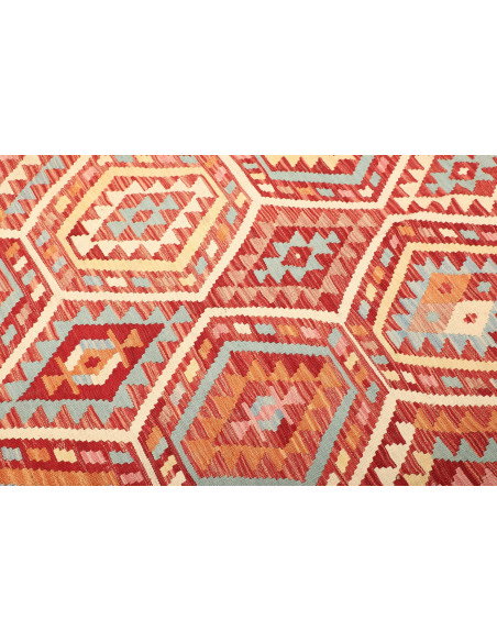 Kilim 197x282 Cm Kilim Afgano, Lana Cardata A Mano (ordito