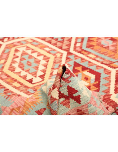 Kilim 197x282 Cm Kilim Afgano, Lana Cardata A Mano (ordito