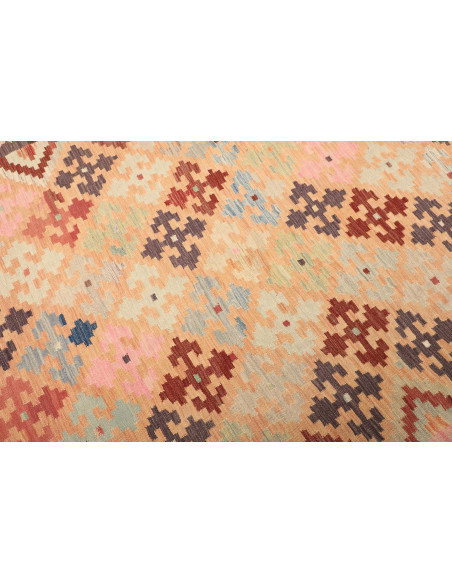 Kilim 200x297 Cm Kilim Afgano, Lana Cardata A Mano, Ordito