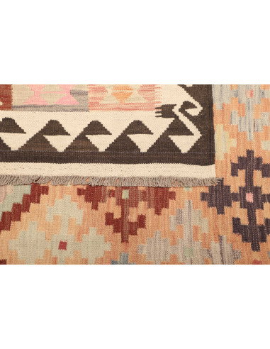 Kilim 200x297 Cm Kilim Afgano, Lana Cardata A Mano, Ordito