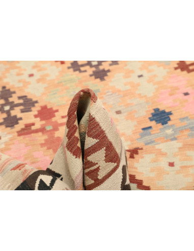 Kilim 200x297 Cm Kilim Afgano, Lana Cardata A Mano, Ordito