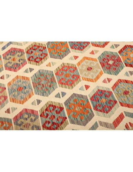 Kilim 207x296 Cm Afghan Kilim. Hand-carded Wool, Cotton