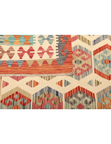 Kilim 207x296 Cm Kilim Afghano. Lana Cardata A Mano, Ordito