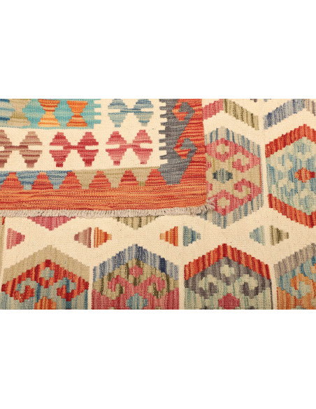 Kilim 207x296 Cm Kilim Afghano. Lana Cardata A Mano, Ordito