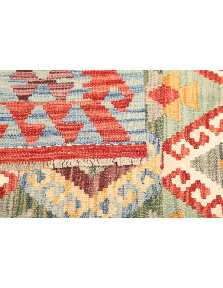 Kilim 154x198 Cm Kilim Afghano, Lana Cardata A Mano, Ordito