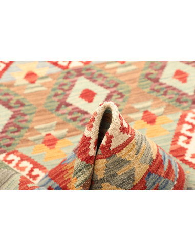 Kilim 154x198 Cm Kilim Afghano, Lana Cardata A Mano, Ordito