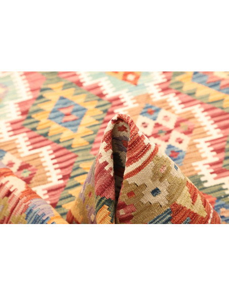 Kilim 145x194 Cm Kilim Afghano In Lana Cardata A Mano.