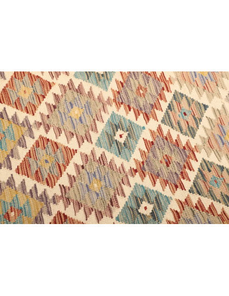 Kilim 105x152 Cm Kilim Afghano Lana Cardata A Mano Cotone
