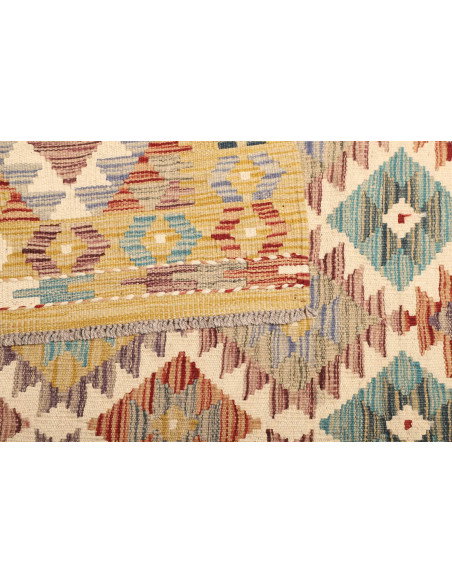 Kilim 105x152 Cm Kilim Afghano Lana Cardata A Mano Cotone