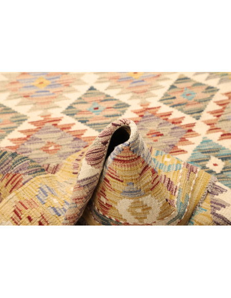 Kilim 105x152 Cm Kilim Afghano Lana Cardata A Mano Cotone