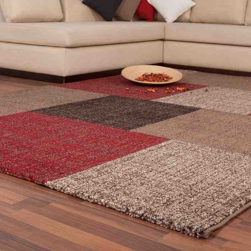 tappeto moderno patchwork switzerland geneva rosso