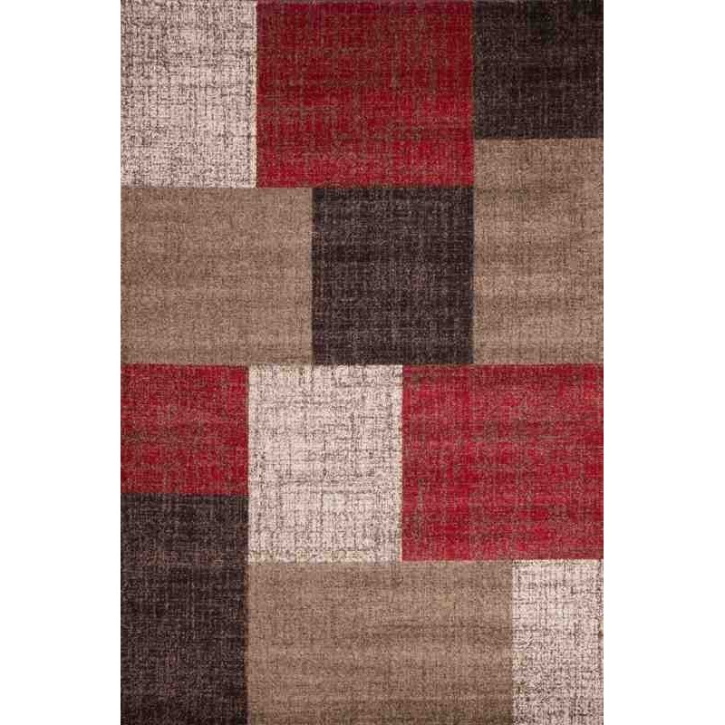 tappeto moderno patchwork switzerland geneva rosso