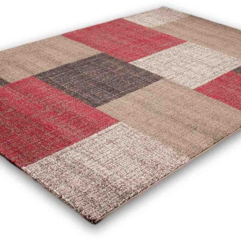 tappeto moderno patchwork switzerland geneva rosso