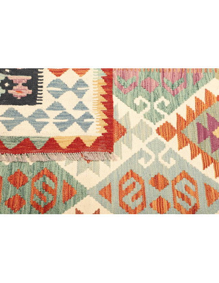 Kilim 202x306 Cm Afghan Kilim, Hand-carded Wool (cotton