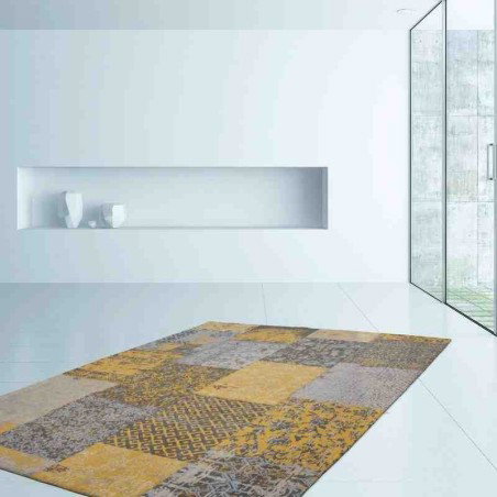 tappeto moderno patchwork symphony 160 oro